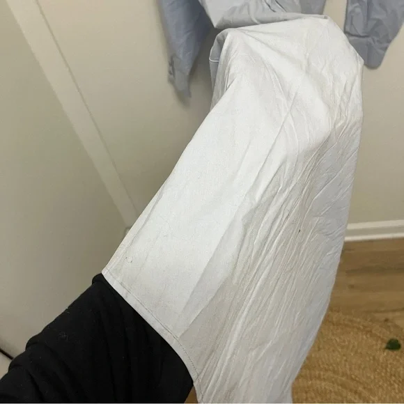 By Anthropologie Pleated Buckle Midi Shirt Dress Size 16W Blue - Picture 8 of 9